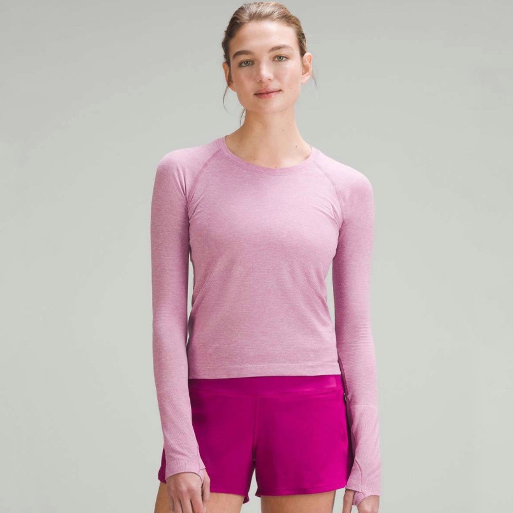 Lululemon | Swiftly Tech Long Sleeve Shirt 2.0 Race Length Heathered Pink Size 8
